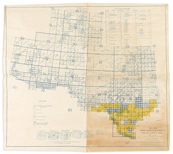 (AMERICAN SOUTHWEST.) U.S. Army Corps of Engineers; and U.S. Geological Survey. Key Map Showing Status of Map Work in Eighth Corps Area          